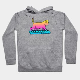 Cat Playing Piano Hoodie